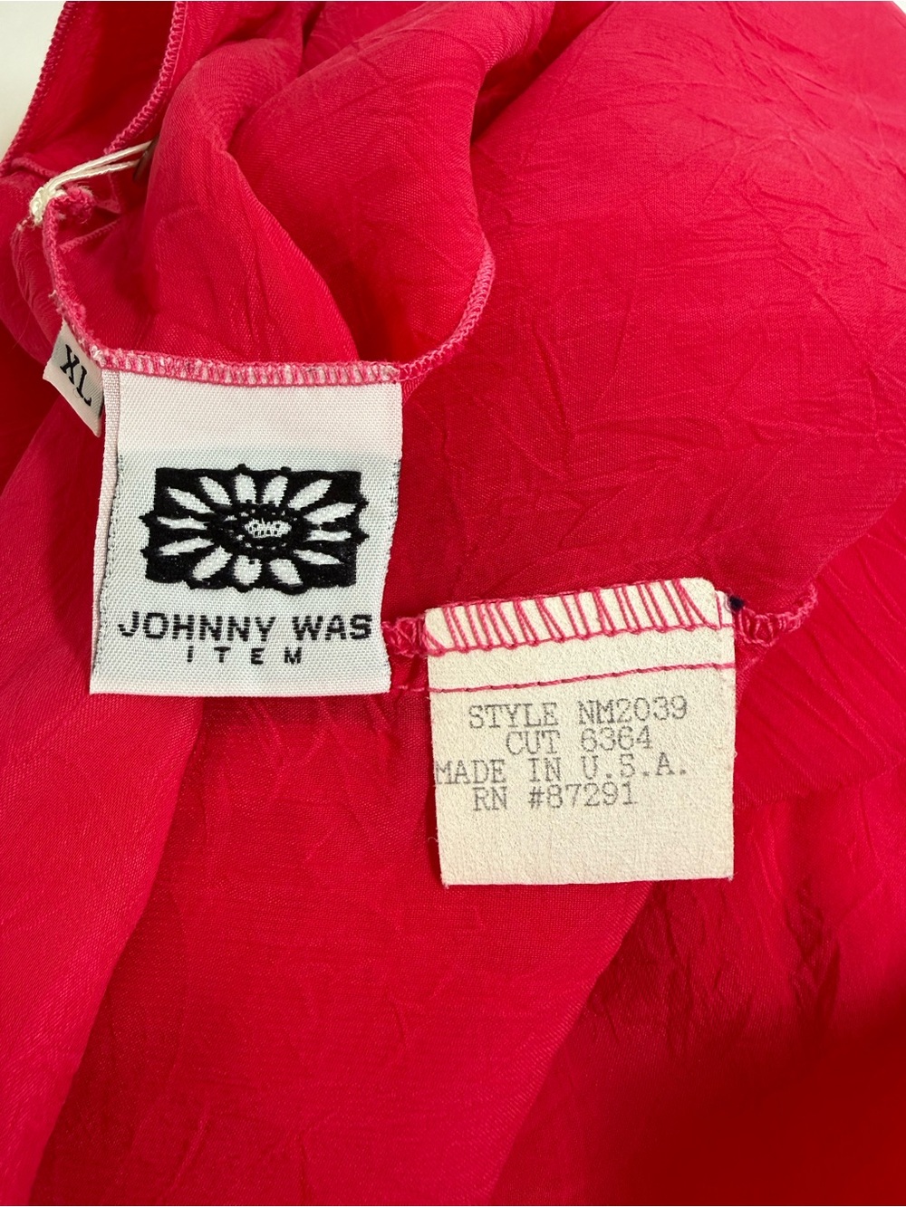 Johnny Was Y2K sleeveless blouse bright fuchsia/pink lightweight top Size XL - Picture 3 of 10